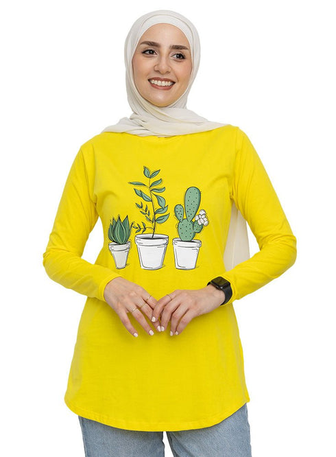 Lemon Printed Long - Sleeve Design 9 - Khotwh